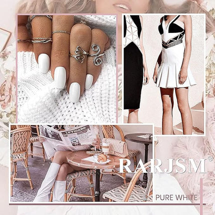 RARJSM Gel Nail Polish, 15ML Pure White Gel Polish UV LED Nail Gel Varnish Soak Off Gel Polish Nail Art Manicure Salon DIY at Home, 0.5 fl.oz