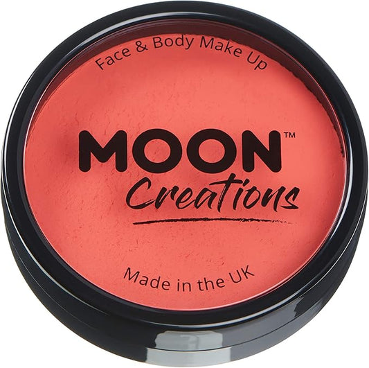Pro Face & Body Paint Cake Pots by Moon Creations - Coral - Professional Water Based Face Paint Makeup for Adults, Kids - 1.26oz
