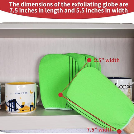 Korean Asian Exfoliating Bath Washcloths Mitt Scrub for Body washcloth Glove Premium Viscose Rayon Towel Korea Made(4 pcs of Glove Exfoliating Mitts)