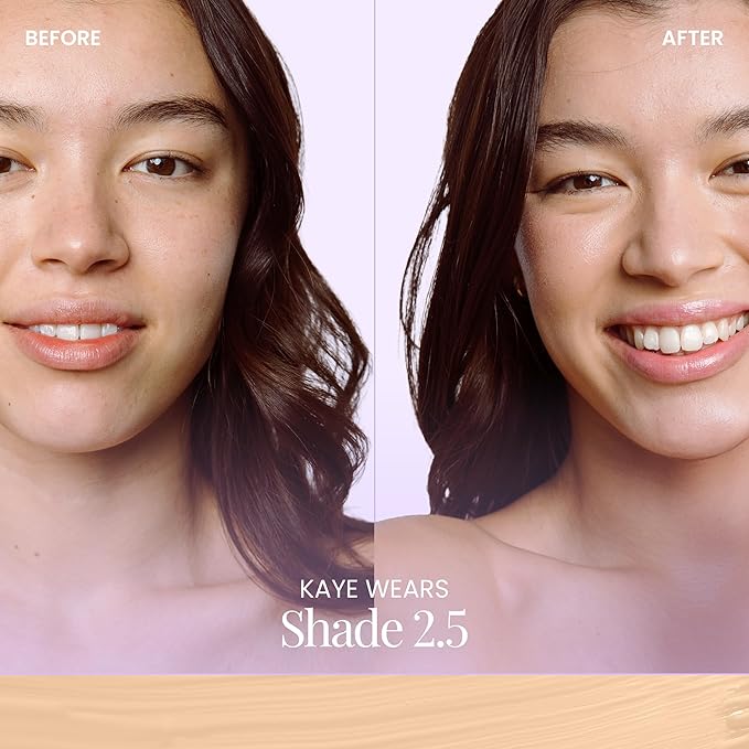 Naked Sundays BeautyScreen™ SPF 50 Mineral Peptide Foundation Tint – Skin Tint & Mineral Sunscreen | Radiant, Buildable Coverage, Acne-Safe, Infused with Peptides (2.5 Light Neutral, 1.01 oz)