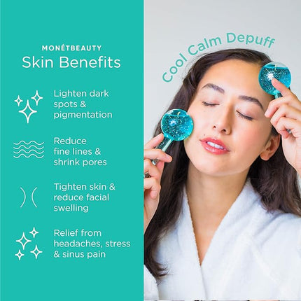 Ice Globes for Face, Freezer Safe and Highly Effective Facial Globes for Daily Beauty Routines, Face Roller to Tighten Skin, Reduce Puffiness, Enhance Circulation and Complexion (Blue)