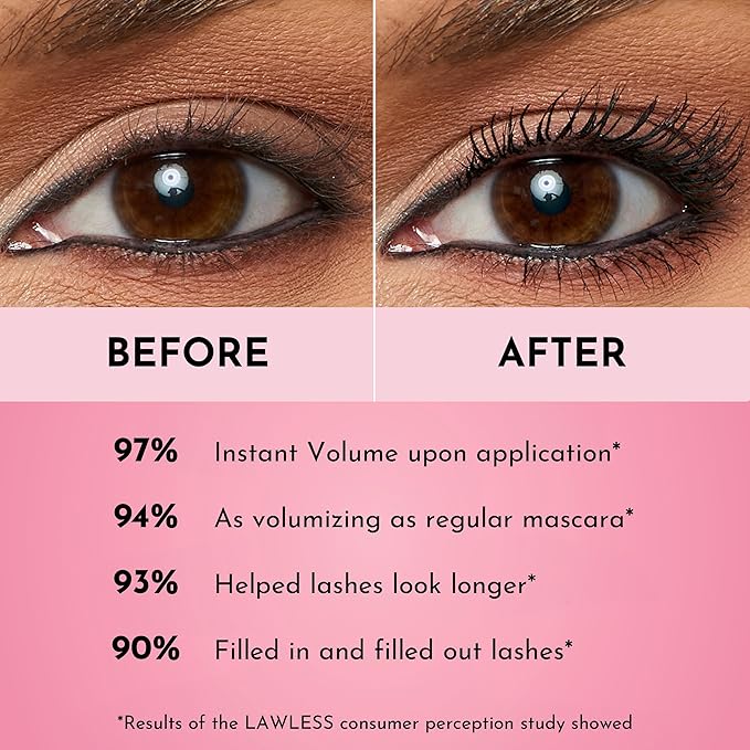 LAWLESS Women's The One & Done Volumizing Mascara, sunset peach, Black, 0.4 Fl Oz