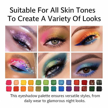 K'APEINE Colorful Eyeshadow Palette, 40Colors Makeup Eyeshadow Matte Metallic Shimmer Pearl Glitter Eye Shadow Rainbow Color Makeup Kit for Women Girls