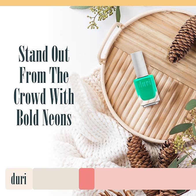 duri 790 Radiant Burst - Neon Green Nail Polish, Semi Matte, Quick Drying, 0.45 Fl Oz