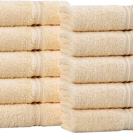 Superior Egyptian Cotton 10-Piece Face Towel Set , Small Towels For Facial, Spa, Quick Dry, Absorbent Towels, Bathroom Accessories, Guest Bath, Home Essentials, Washcloth, Airbnb, Canary