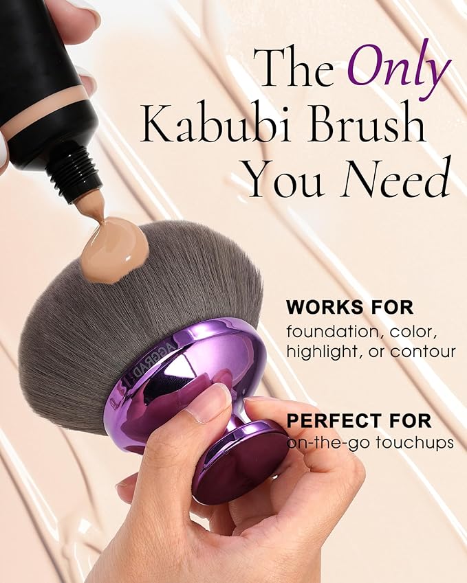 Ultra Large Body Makeup Brush Self Tanner Kabuki Foundation Brush for Leg Face Makeup, Back Lotion Sunscreen Applicator Self Tanning Bronzer Blending Brush for Beauty Body Coverage Perfector, Violet