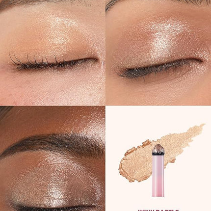 Kaja Eyeshadow - Wink Dazzle 02 Champagne Sequin (Shimmer) | Glitter, Smudge Proof, Creamy Formula, Vegan, Cruelty-Free, Creamy, Blendable, High Pigmentation Shimmer Stick, Long Lasting, Waterproof