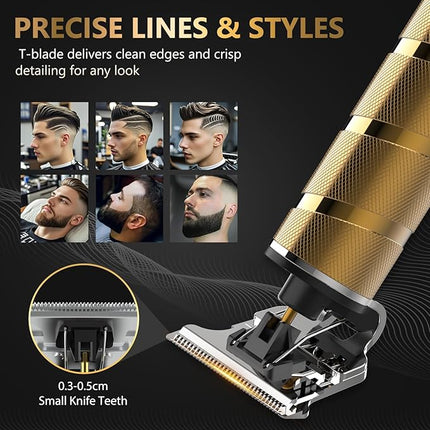 Ufree Hair Trimmer & Beard Trimmer for Men Professional, Electric Razor Shavers for Men, T Blade Precision Edgers Liners, Barber Clippers for Hair Cutting Mustache Facial, Mens Gifts