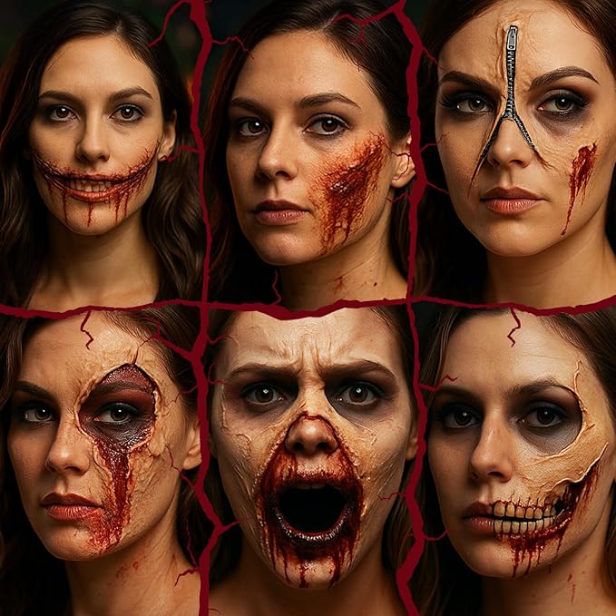 Halloween Liquid Latex SFX Makeup(2 fl oz) – Fake Skin & Wounds for Zombie, Clown, Vampire Costume, Cosplay, Special Effects Scars, Cuts Make Up for Face and Body, Fast-Dry, Non-Toxic, (Clear)