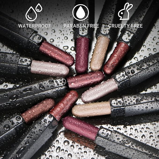 6PCS Eyeshadow and Eyeliner Pen,Matte And Shimmer Cream Eyeshadow Pencil Crayon,Champagne Rose Pink Eye Brightener Stick,Waterproof Long Lasting Highlighter Makeup Stick