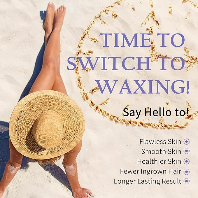 Maxpearl 2.5LB Hard Wax Beads for Hair Removal, Natural Lavender Formula - Brazilian Waxing, Sensitive Skin, Face, Underarms, Legs, Back, Chest and More, with 20 Applicators, Purple