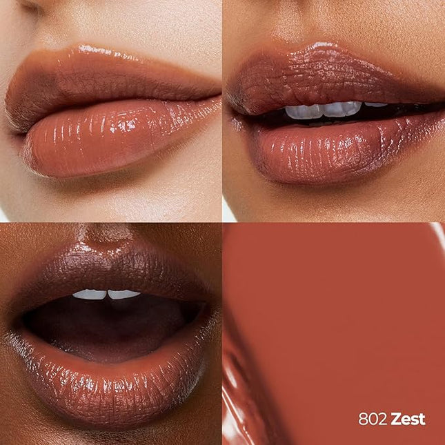 Laka Devil Lip, 3.7g/0.13oz, Vivid color Lipstick, Long-Lasting Bold Stian, Hydrating & Melting Glow with Non-Creasing, K-Beauty (#802 Zest)