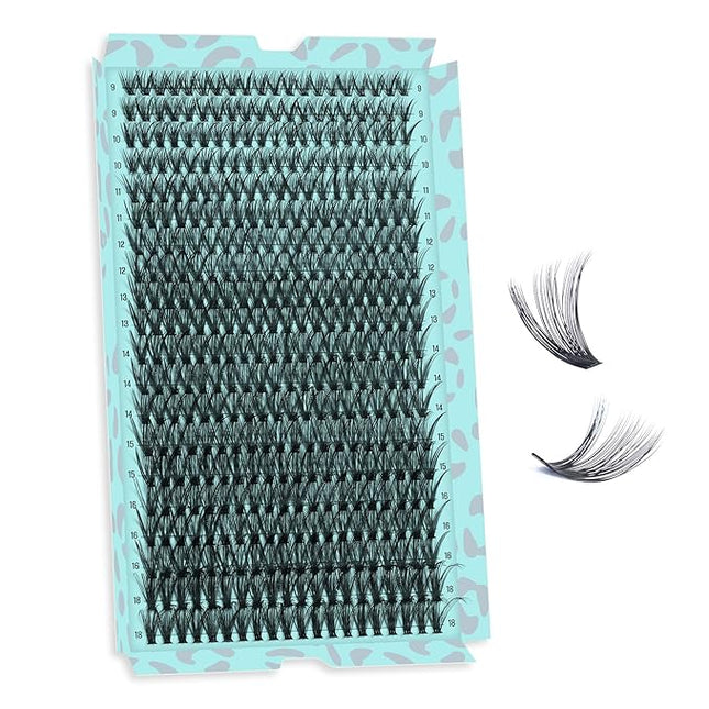 Lash Clusters 400pcs, 40D Mixed Tray DIY Eyelash Extension, D Curl Natural Wispy Individual Lashes Faux Mink & Cruelty Free Reusable Lash Clusters Extensions Black (40D, 9-18mm)