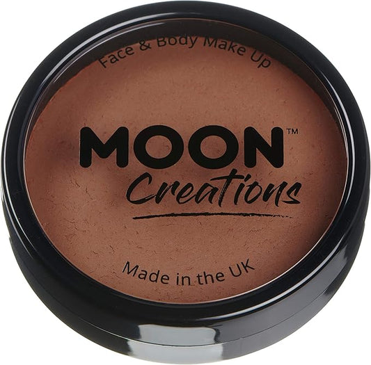 Pro Face & Body Paint Cake Pots by Moon Creations - Mid Brown - Professional Water Based Face Paint Makeup for Adults, Kids - 1.26oz