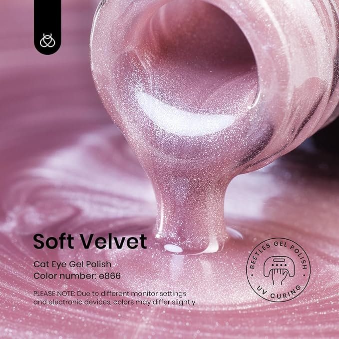 Beetles Cat Eye Gel Nail Polish, 15ML Pink Cat Eye Glitter Gel Nail Polish Holographic Pink Cat Eye Magnetic Reflective Translucent Gel Polish Nail Art DIY at Home