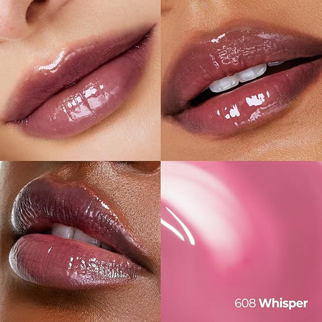 Laka Maxi Glayer Tint 3.8g/0.13oz, Glass Layer of Gloss, Ultra Glow & Vivid Layerable Pigments, High Shine Lip Oil, K-Beauty (#608 Whisper)