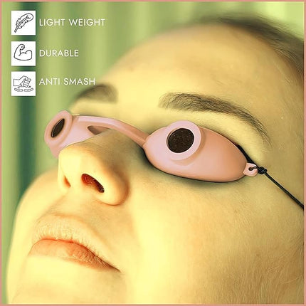 Super Sunnies Flex UV Eye Protection, FDA Compliant Tanning Bed Goggles, Red Light Therapy Glasses, 2 Pack