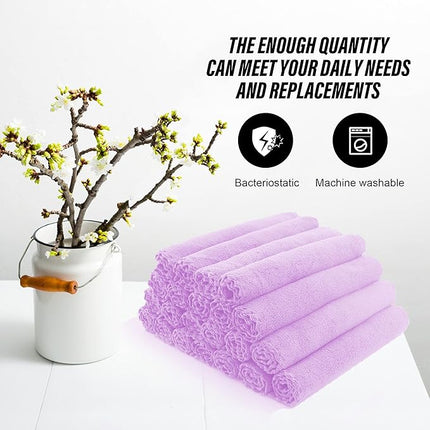 MOONQUEEN Ultra Soft Premium Washcloths Set - 12 x 12 inches - 72 Pack - Quick Drying - Highly Absorbent Coral Velvet Bathroom Wash Clothes (Purple)