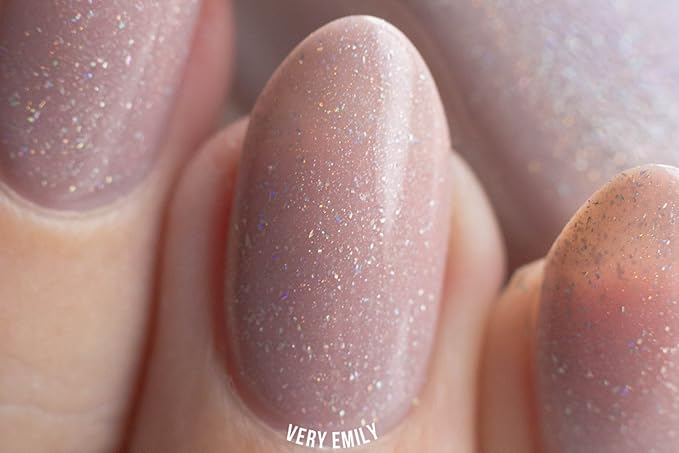 ILNP Chleo - Neutral Blush Pink Holographic Sheer Jelly Nail Polish