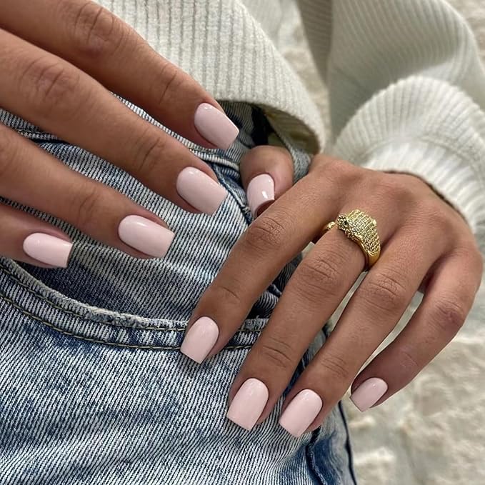 DouborQ 6 Colors Neutral Nude Nail Polish Set Nude Pink Finger Nail Polish Bulk Manicure Nail Art Home Salon Long-lasting Sequins Nail Art Varnish (19-24)