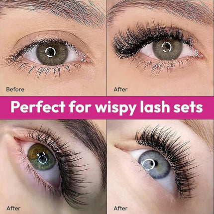 Eyesy Lash 500 Wispy Promade Fans - 9D 0.05 Size 10mm Curl D - Natural Wispy Lashes Loose Premade Lash Fans for Eyelash Extensions Handmade Pre Made Eyelashes for Spiky, Volume, Natural Look