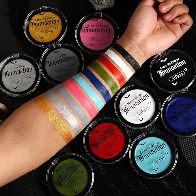 Grey Face Paint Foundation Makeup, Washable Oil Based Gothic Grey Body Paint | Waterproof Gray Contour, Non-Toxic Cream Face Painting for Halloween FX Makeup,Zombie,Corpse Bride,Clown,Cosplay,Theater