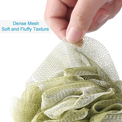 AmazerBath Loofah Sponge 60g/Piece, Exfoliating Bath Sponge Body Scrubber, Loofa Set of 4 - White Grey-Pink-Army Green-Green