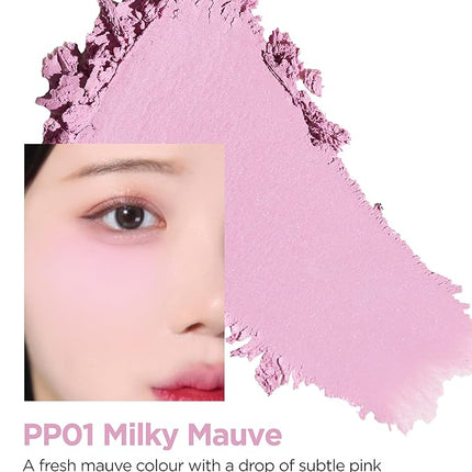THESAEM Jelly Blusher - PP01 Milky Mauve Fresh Purple - Korean Watercolor Blush Cushion Velvet Finish - Long-Lasting Vibrant Cheek Color with Smooth Blending Formula, 0.21oz