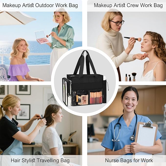 TANTO Travel Makeup Bag Extra Large Makeup Artist Set Bag Large Makeup Organizer Professional Cosmetic Storage Case Tote Bags Hair Stylist Travelling Duffle Bags with Dividers for Makeup Beauty Lover