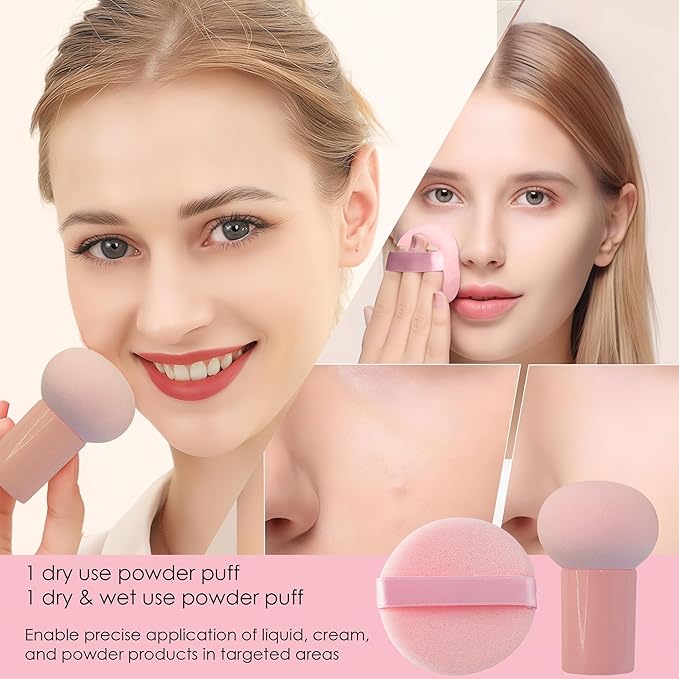 30 Pcs Makeup Brush Set with 12 Pcs Blending Sponge & Mirror - Premium Synthetic Kabuki Foundation Powder Concealer Eyeshadow Blush Brushes Kit - Cosmetic Tools (Pink 30 Pcs Set)