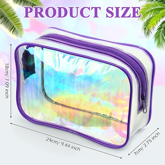 Weewooday 12 Pieces Clear Makeup Bags Cosmetic Storage Bags PVC Zipper Pouches Travel Waterproof Makeup Plastic Case for Women Organizing Toiletries Traveling Bathroom