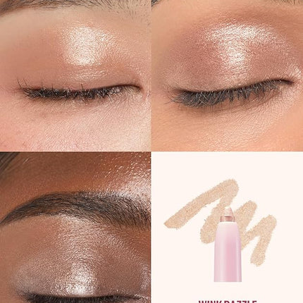 Kaja Eyeshadow - Wink Dazzle 02 Champagne Sequin (Shimmer) | Glitter, Smudge Proof, Creamy Formula, Vegan, Cruelty-Free, Creamy, Blendable, High Pigmentation Shimmer Stick, Long Lasting, Waterproof
