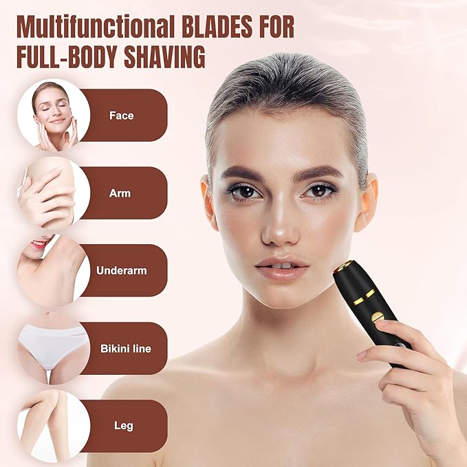 Karrte 2-in-1 Men Electric Shaver Dual Head Bikini Trimmer, Razors for Shaving Pubic Hair, Wet and Dry Cordless Painless Hair Removal for Private Area Black