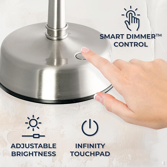 Zadro 12" Lexington LED Lighted Makeup Mirror with Magnification & Infinity Dimmer Touch Pad (Large | 12" x 20.75" | 10X/1X, Rose Gold)