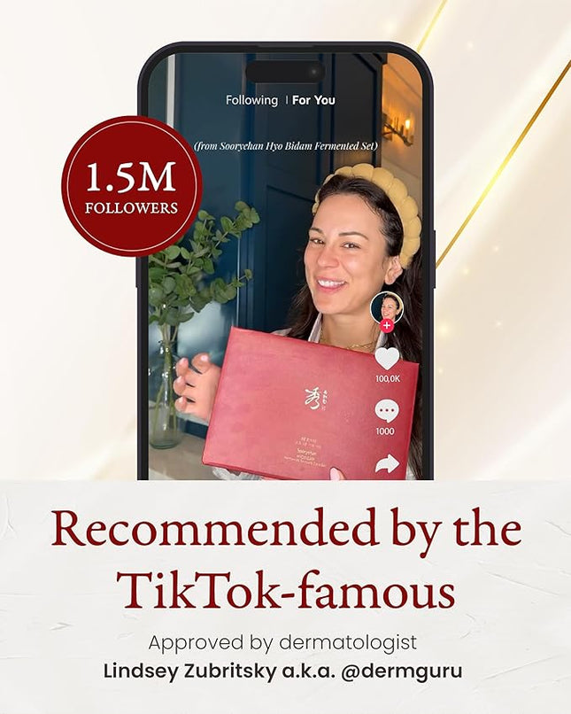 Sooryehan Ginseng Skincare gift Set - Hyobidam Korean Skin Care Set, Premium Gift Set for Intense Hydration, Firm Skin, Wild Ginseng, 13.53 fl oz