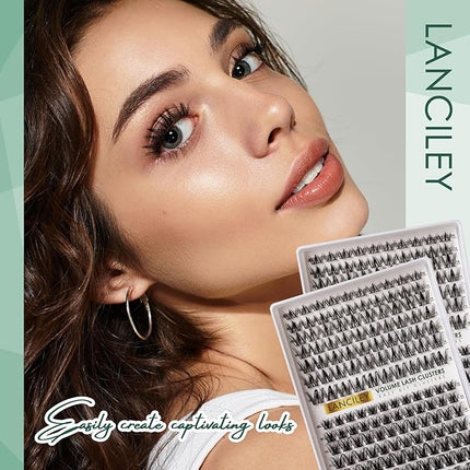 Lash Clusters 154pcs Lashes 10-18mm Eyelash Clusters Kit Natural Eyelashes DIY Cluster Eyelash Extensions Thin Band Cluster Lashes False Eyelashes Lash Extension Kit wth Bond & Seal & Remover-M34+M31