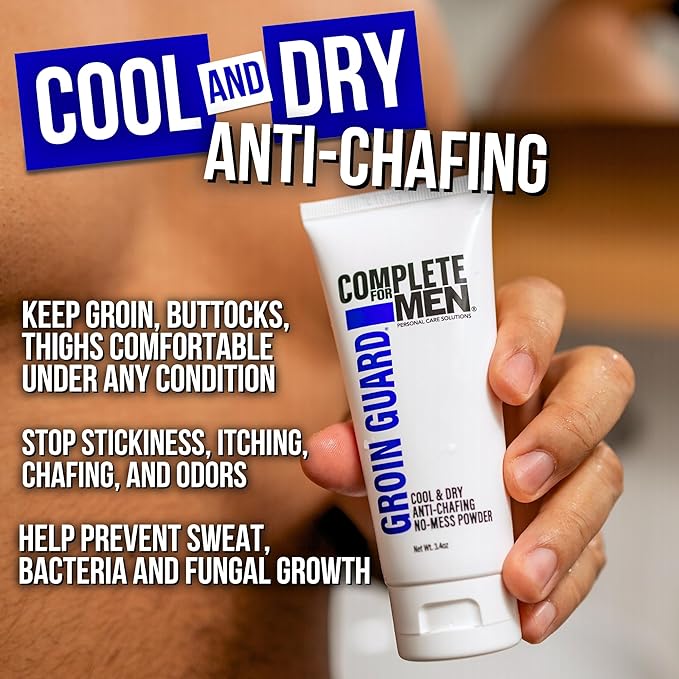 Groin Guard Anti Chafing Cream: Talc Free, Aluminum Free, Natural Odor Control Cream for Men, Non Greasy, Cool & Dry, Friction Defense, Chafe Protect for Private Parts