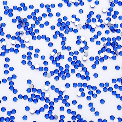 3000Pcs Royal Blue Crystal Rhinestones,Glass Flatback Rhinestones Mini Gemstones for Nail Face Makeup Art Crafts Clothes Decoration -(SS6,2.0mm,Royal Blue)