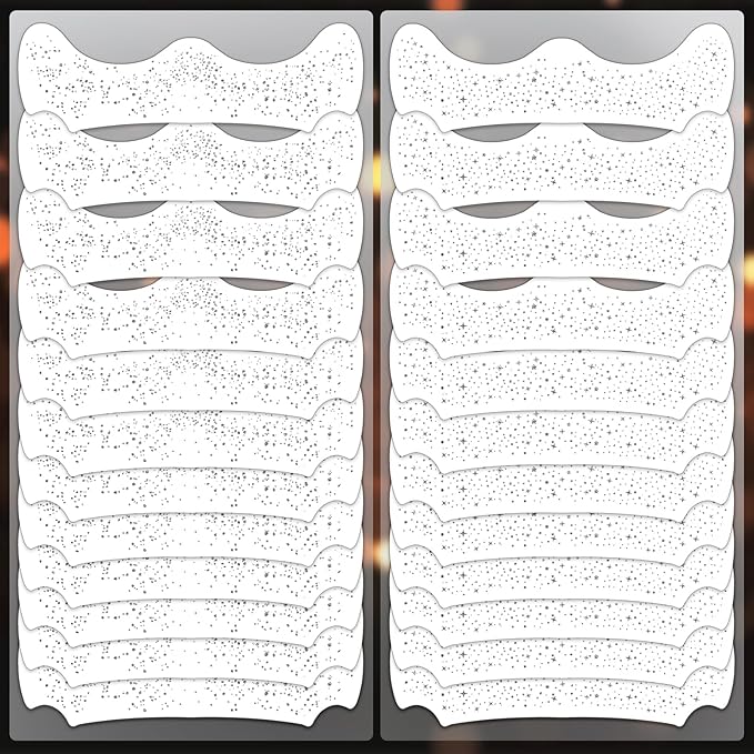 24 PCS Silver Glitter Freckle Tattoos, Glitter Freckle Face Temporary Tattoo, Glitter Face Makeup Accessories, Easy to Remove, Waterproof, 2 Designs