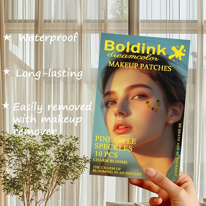 10pcs Pineapple Face Makeup Patches, Waterproof Pineapple Temporary Tattoos for Adults