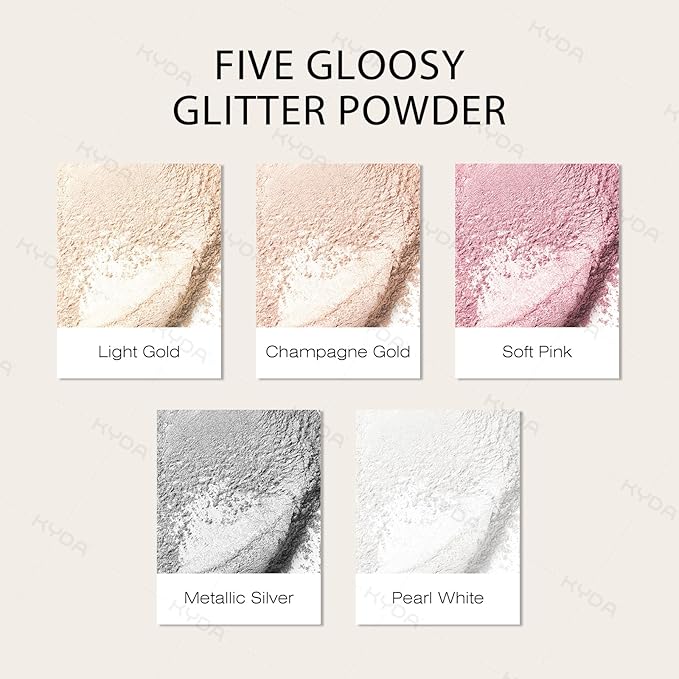KYDA Highlighter Powder Spray, High Gloss Glitter Spray, Shimmer Sparkling Powder Makeup, for Face and Body Glitter Cosmetic-Soft Pink