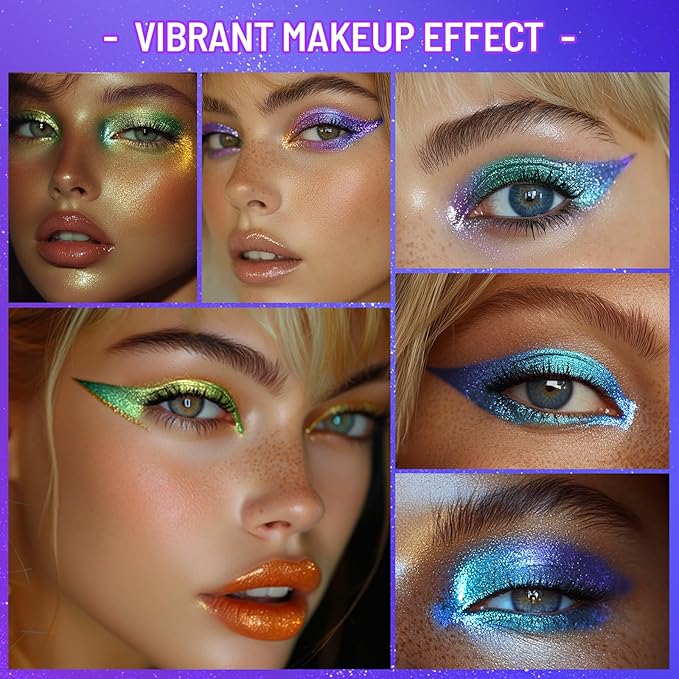 UCANBE Chameleon Eyeshadow & Eyeliner Gel Pencil-Multichrome Shifting Colors Metallic Glitter Eye Makeup,Waterproof Long-Lasting Smudge-Proof Multi-Dimensional Color (Periwinkle Blue to Deep Amethyst)