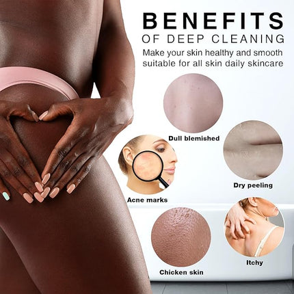 UJFQBH 4 Pieces African Net Sponge African Net Long Net Bath Sponge Exfoliating Shower Body Scrubber Back Scrubber Skin Smoother,Great for Daily Use (Purple, Orange, Green, Pink)