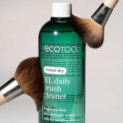 EcoTools Daily Makeup Brush Cleanser Spray, Quick Drying, Fragrance Free & Dermatologist Tested, Travel Size, TSA Approved, Cruelty-Free & Vegan 3 fl oz./89 ml. Bottle XL Refill