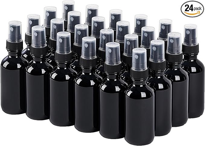 Glass Spray Bottles (2oz-24pcs, Black)