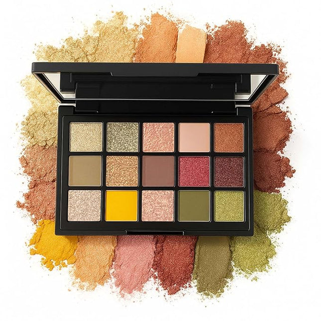 K'APEINE 15Colors Eyeshadow, Coloful Eye Shades Matte Metallic Shimmer Finish Makeup Palette High-Pigment Ultra-Glitter Eyeshadow Makeup with Long-Wearing Formula Makeup Pallet for Women Daily,Parties