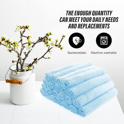 MOONQUEEN Ultra Soft Premium Washcloths Set - 12 x 12 inches - 24 Pack - Quick Drying - Highly Absorbent Coral Velvet Bathroom Wash Clothes - Use as Bath, Spa, Facial, Fingertip Towel (Aquamarine)