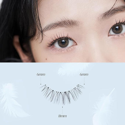 EYEME Eyelash x Artist Collaboration NO.12 Cute Accent – 5 Set Pack, Short Wispy False Eyelashes, Artist-Designed Cat Eye Lashes for a Subtle & Elegant Look, Genuine Korean Product
