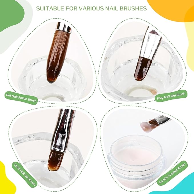 Aijimei 60ml/2fl.oz Nail Brush Cleaning Solution, Nail Art Brush Restorer Quick Clean, Gel Acrylic Nail Brush Cleaner, Use for DIY (Rose)