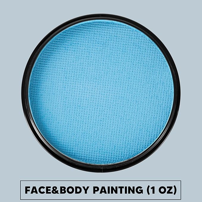 Spooktacular Creations Halloween Makeup Face Body Paint Waterproof Foundation Cream Cake Tub, Halloween Party Cosplay Clown Sfx Costume and Dress Up Makeup for Adult( 1 Oz, Light Blue )